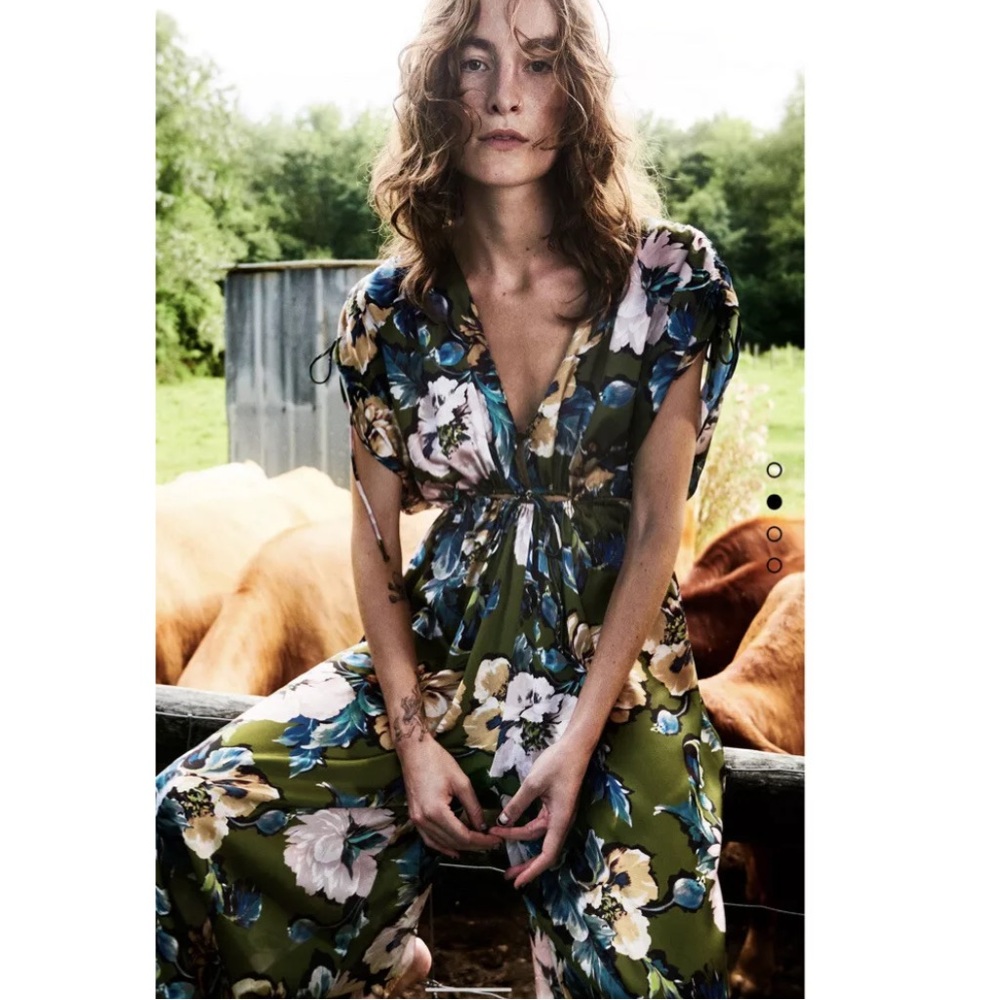 NWOT Zara Floral Print Flowy Junpsuit